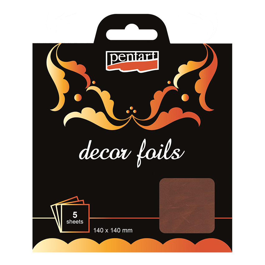 METALLIC BRONZE- DECOR FOILS METALLIC GOLD 14 X 14 CM 5 SHEETS/PACK