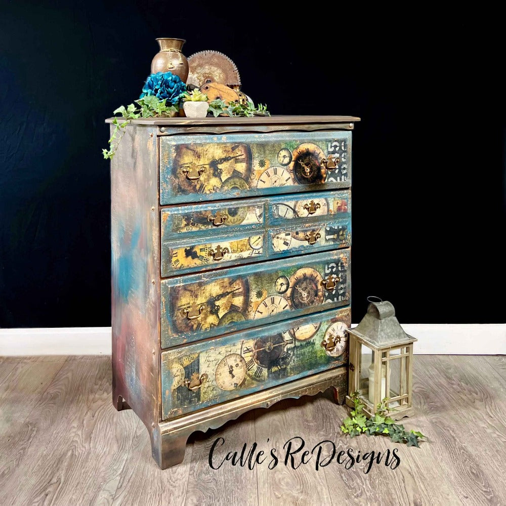 Decoupage Decor Tissue Paper - LOST IN TIME - 19″ X 30″ Re-Design with Prima