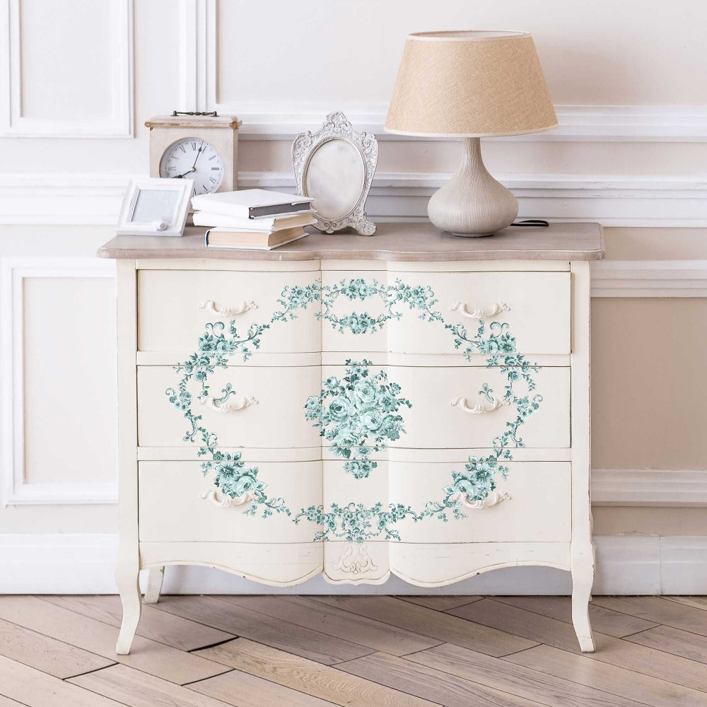 MINTY ROSES (Pre-Order) - 30cm x 30cm - Redesign Decor Transfer Decal