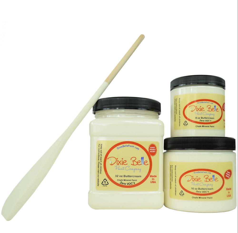 BUTTER CREAM - Dixie Belle - Creamy White Chalk Mineral Paint - 236ml/8oz - 473ml/16oz