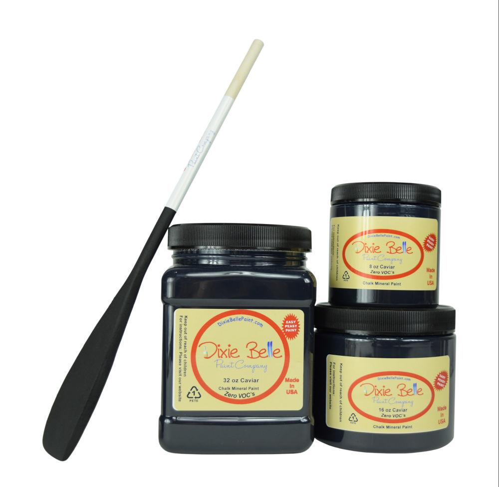 CAVIAR - Dixie Belle - Matt Black Chalk Mineral Paint - 236ml/8oz - 473ml/16oz