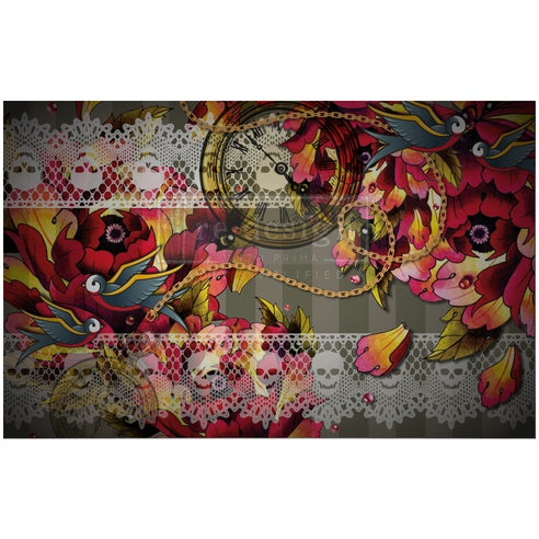 Ink and Lace Decoupage Paper