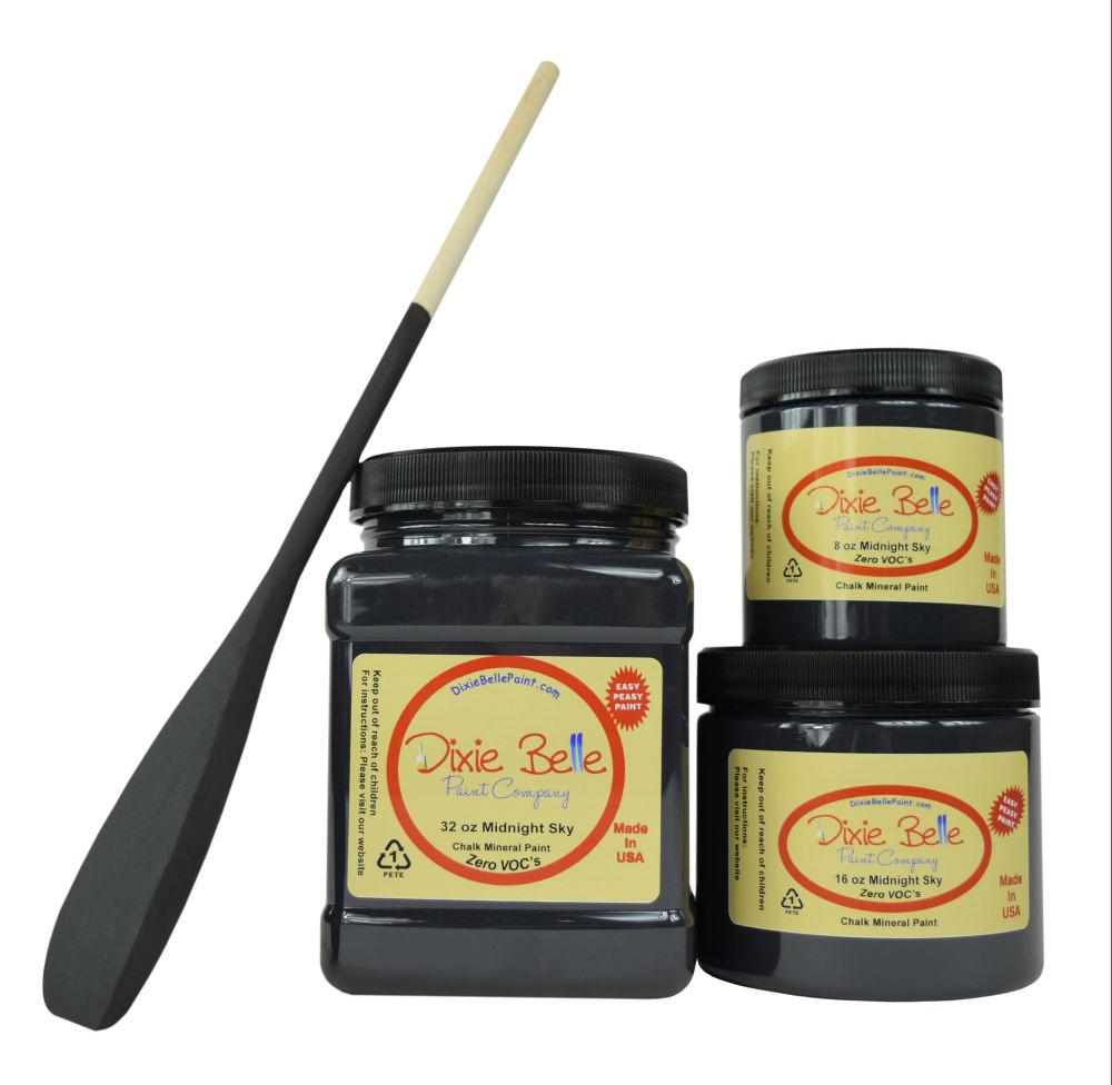 MIDNIGHT SKY - Dixie Belle - Dark Blue Black Chalk Mineral Paint - 236ml/8oz - 473ml/16oz