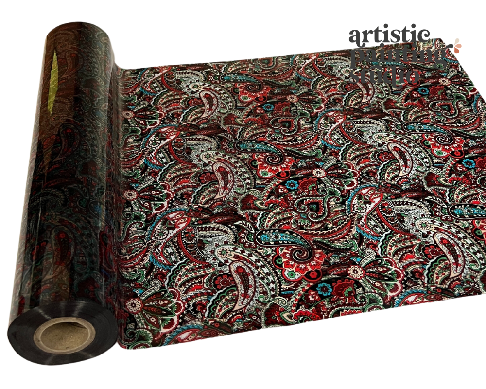 MOXIE PAISLEY HOLOGRAM (Transparent) - Rub On Metallic Foil by APS - Textile Friendly
