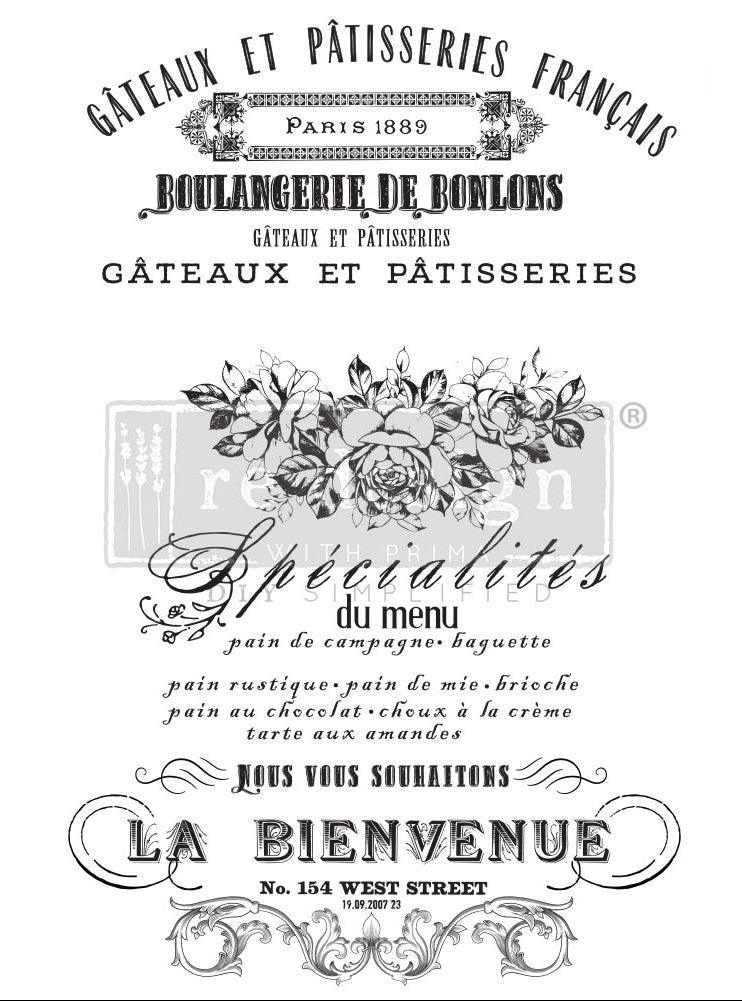 FRENCH SPECIALTIES - 24" x 35" - Redesign Decor Transfer Decal