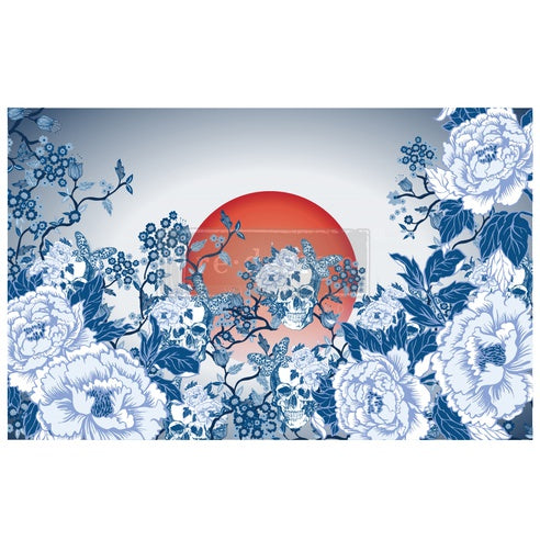 Skull Chinoiserie Decoupage Paper