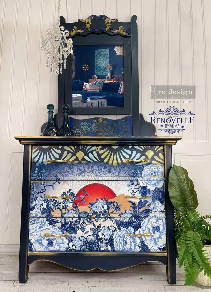 Skull Chinoiserie Decoupage Paper