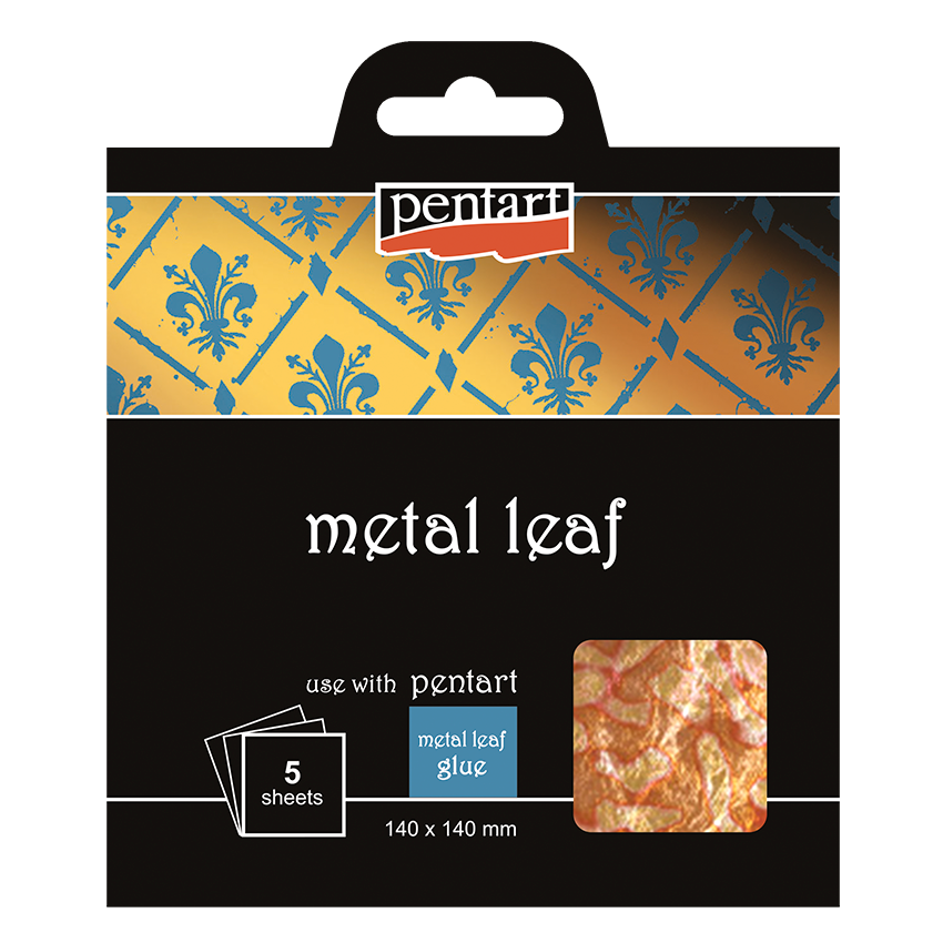 V2 VARIGATED- METAL LEAF- 14X14 CM, 5 SHEETS/PACK