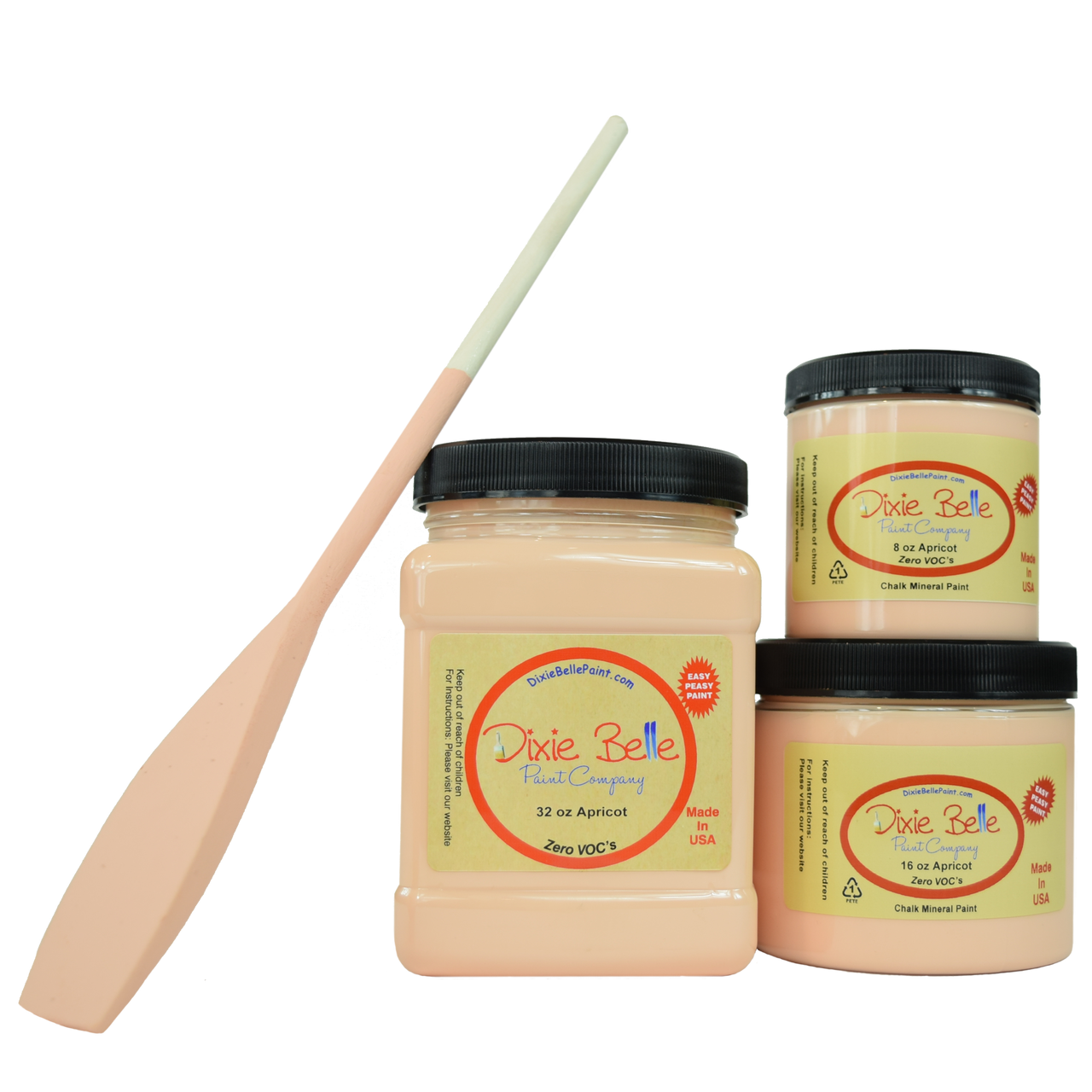 Apricot - Dixie Belle - Mineral Chalk Paint - 118ml/4oz - 236ml/8oz - 473ml/16oz