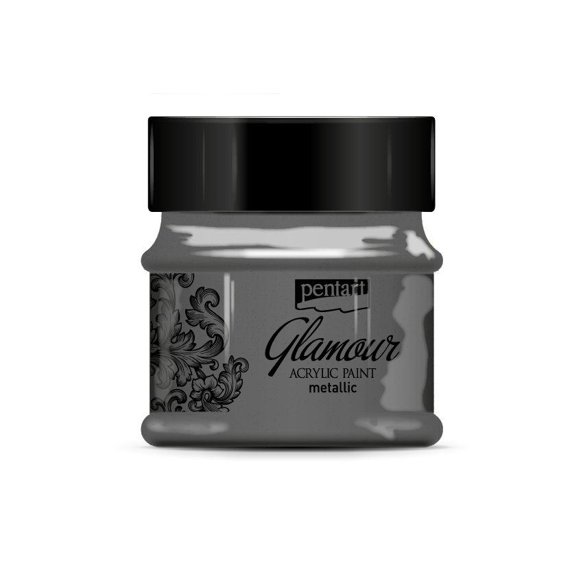 BLACK SILVER - GLAMOUR ACRYLIC PAINT
