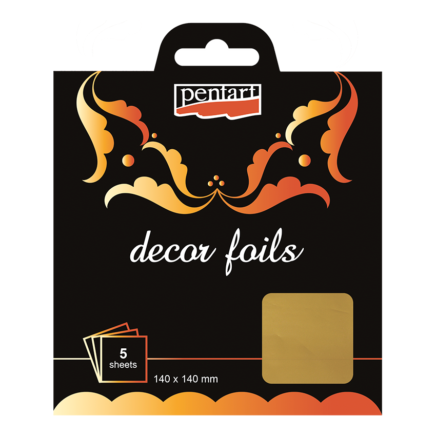 METALLIC GOLD- DECOR FOILS METALLIC GOLD 14 X 14 CM 5 SHEETS/PACK