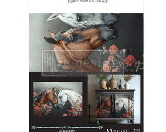 Wild Hearts - A1 Rice Paper for Decoupage - LARGE - 59.4cm x 84.1cm - Re-Design with Prima