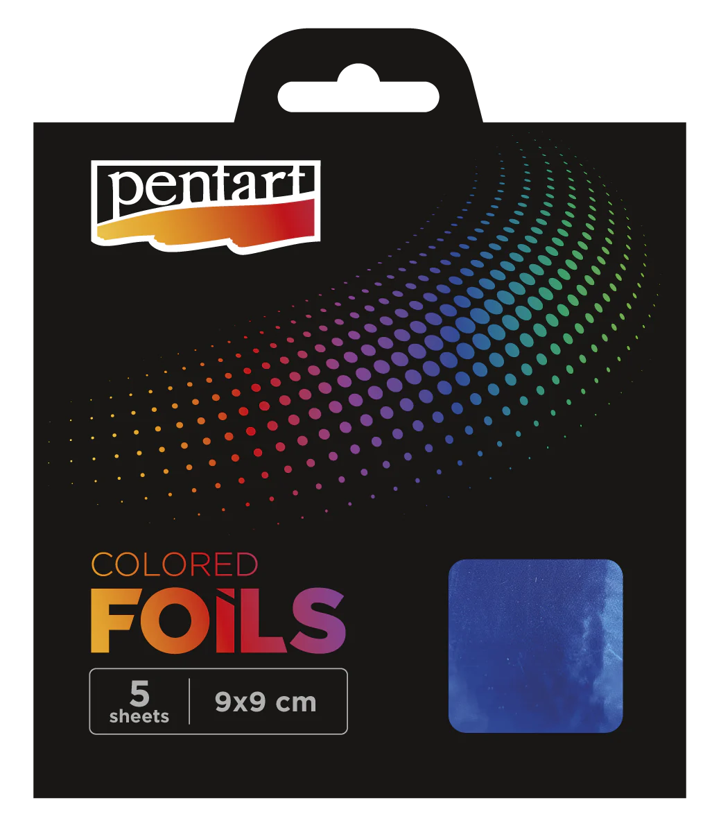 BLUE - COLOURED FOIL SHEETS 9X9 CM 5 SHEETS/PACK