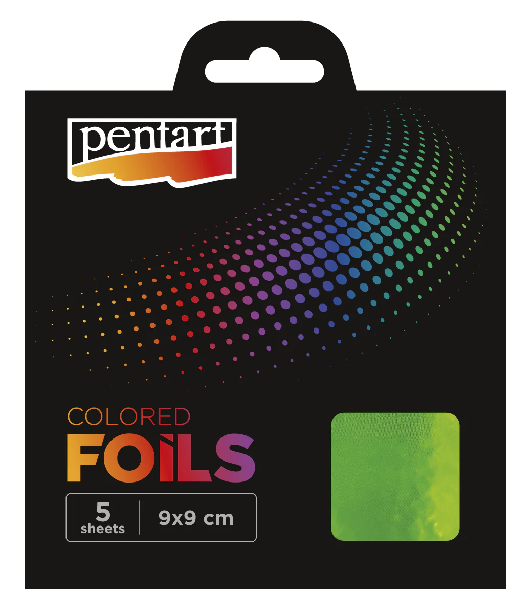 GREEN - COLOURED FOIL SHEETS 9X9 CM 5 SHEETS/PACK