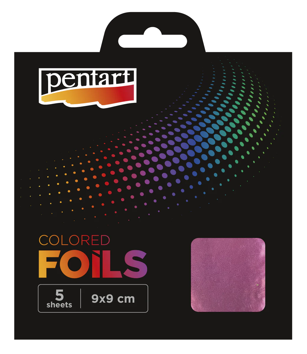 PINK- COLOURED FOIL SHEETS 9X9 CM 5 SHEETS/PACK