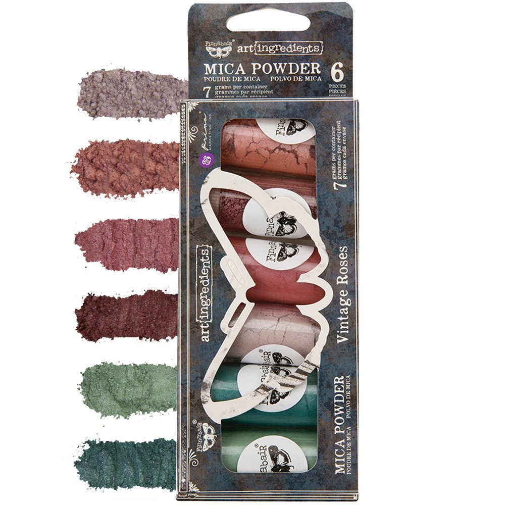 ART INGREDIENTS – MICA POWDER SET – VINTAGE ROSES – 6 BOTTLES X 7 GRAMS EACH