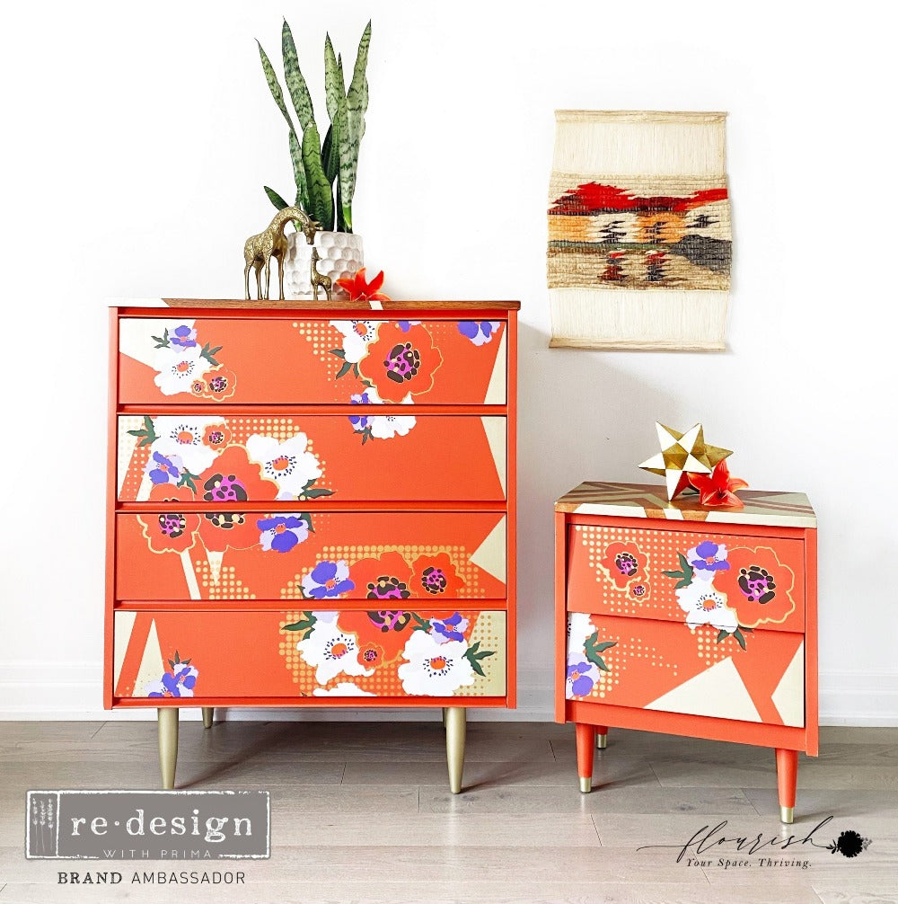 MODERNIST FLORAL - 24" x 35" - Redesign Decor Transfer Decal