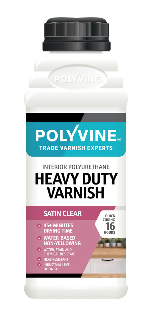 Polyvine Heavy Duty Interior Wood Varnish Satin 500ml