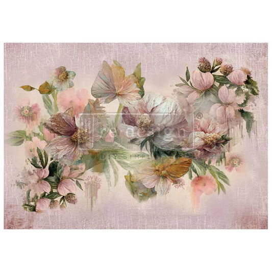 Wisp of Mauve - A1 Rice Paper for Decoupage - LARGE - 59.4cm x 84.1cm - Re-Design with Prima