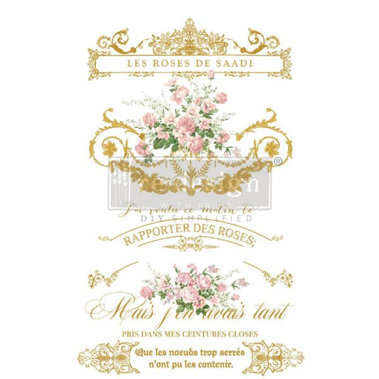 KACHA LES ROSES - 24" x 35" - Redesign Decor Transfer Decal