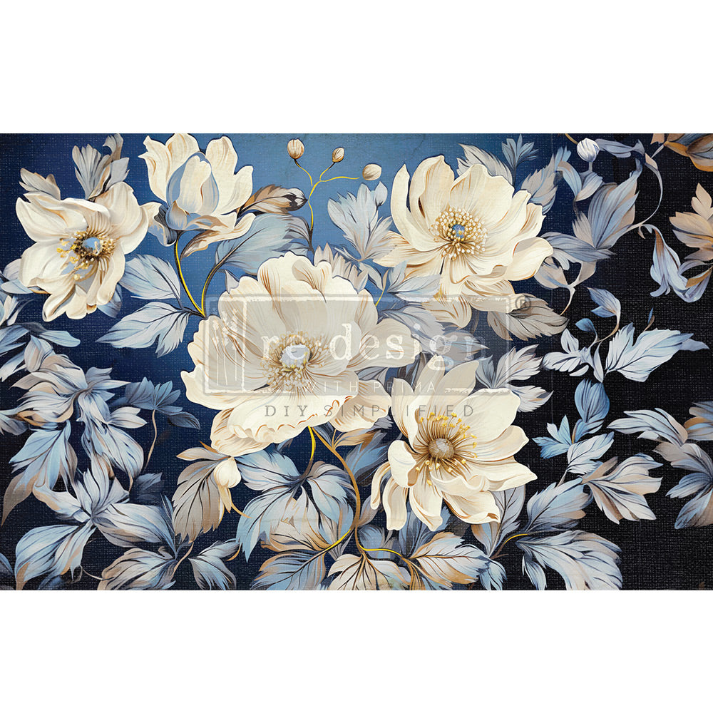 Cerulean Blooms 1 Decoupage Tissue Paper