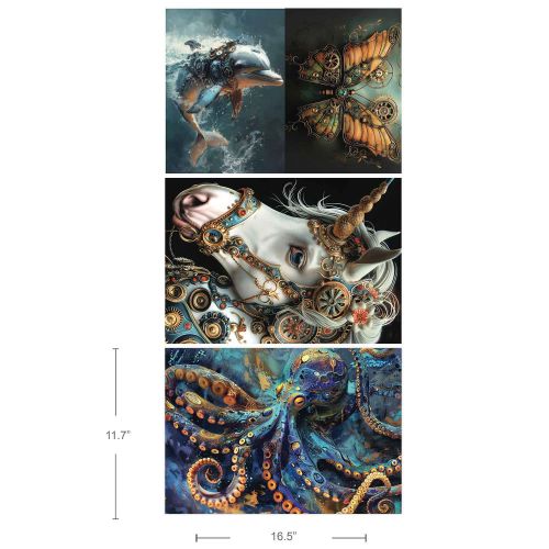 Royal Blues - A3 Rice Paper for Decoupage - 3 Sheets - 29.7cm x 42cm - Re-Design with Prima