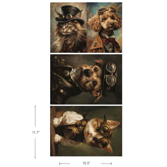 Favourite Pets - A3 Rice Paper for Decoupage - 3 Sheets - 29.7cm x 42cm - Re-Design with Prima