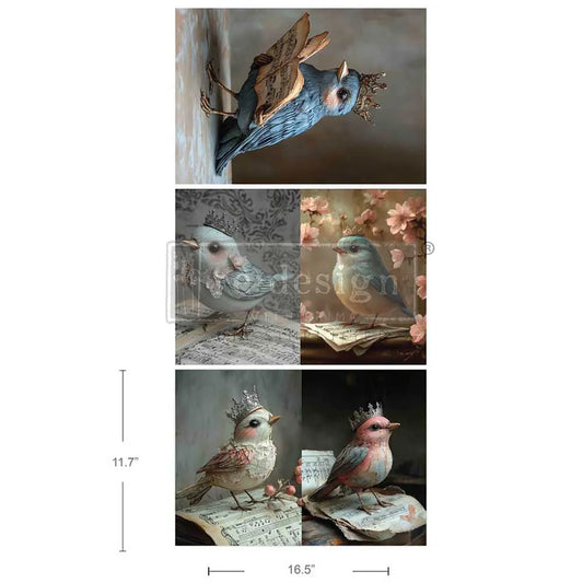 Rustic Flight - A3 Rice Paper for Decoupage - 3 Sheets - 29.7cm x 42cm - Re-Design with Prima