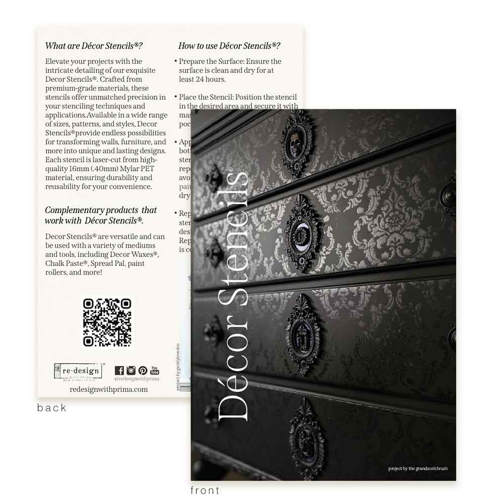 DECOR STENCILS POSTCARD - PACK OF 5 POSTCARDS, EACH 5"x7"