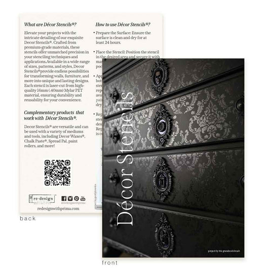 DECOR STENCILS POSTCARD - PACK OF 5 POSTCARDS, EACH 5"x7"
