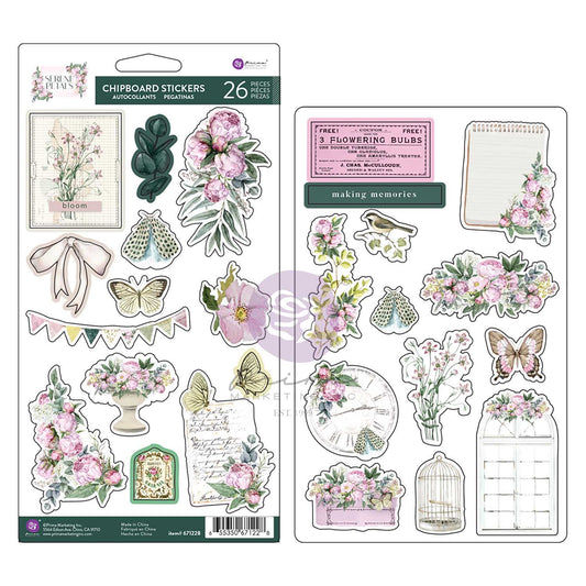 SP CHIPBOARD STICKERS - BLOOMING BEAUTY (26 PCS)
