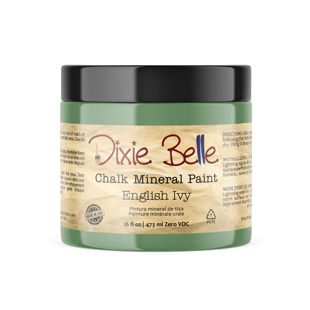 ENGLISH IVY - Dixie Belle -  Muted Green Chalk Mineral Paint - 118ml/4oz - 236ml/8oz - 473ml/16oz