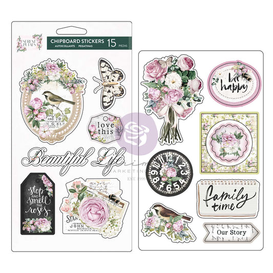 SP CHIPBOARD STICKERS- GARDEN WHISPERS (15 PCS)