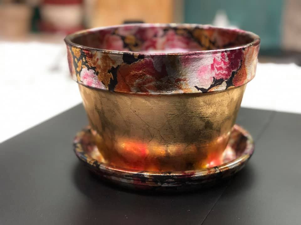 MARBLE BROWN - Brown - Rub On Metallic Foil by APS - Textile Friendly