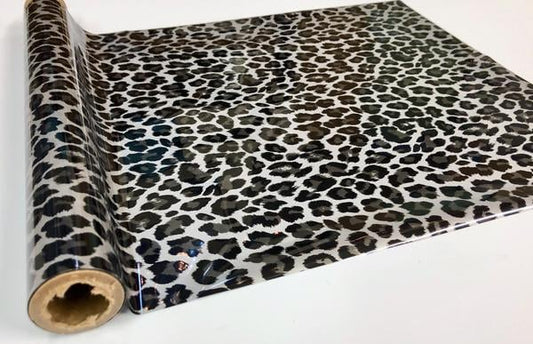 WILD LEOPARD LARGE SPOT - Silver- Rub On Metallic Foil by APS - Textile Friendly