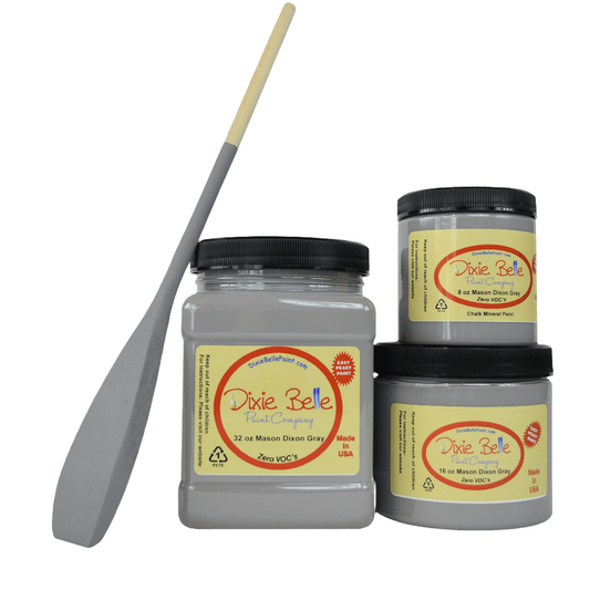 MASON DIXON GRAY - Dixie Belle - Charcoal Grey with Lavender Undertones Mineral Chalk Paint - 236ml/8oz - 473ml/16oz