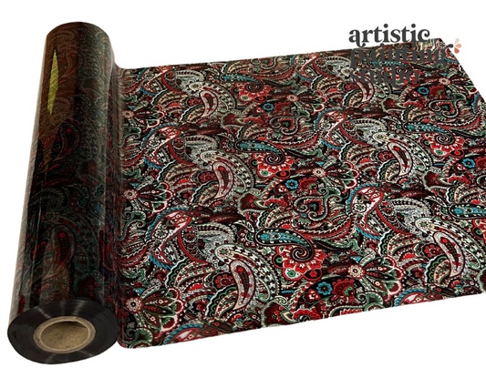MOXIE PAISLEY HOLOGRAM (Transparent) - Rub On Metallic Foil by APS - Textile Friendly