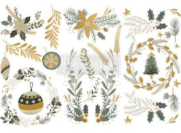 HOLIDAY SPIRIT - 3 sheets - 15cm x 30cm each - Redesign Decor Transfer Decal