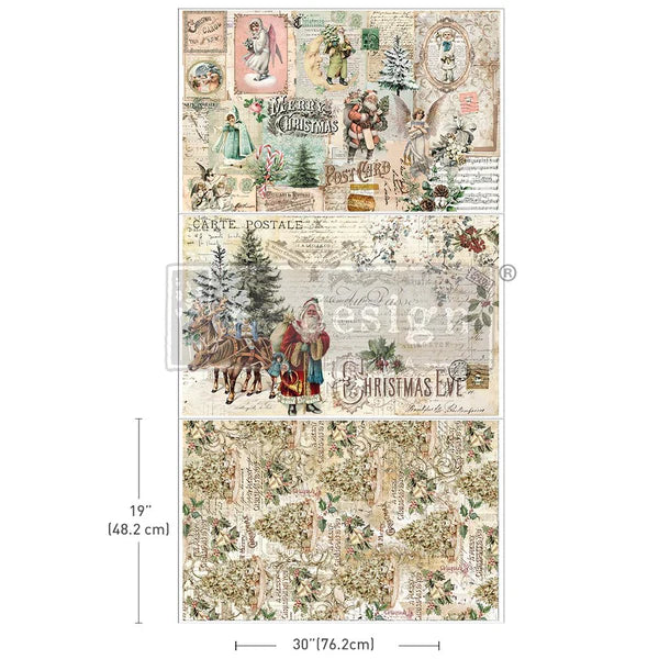 Holly Jolly Hideaway  3 Sheets 19.5" x 30"  Decoupage Tissue Paper