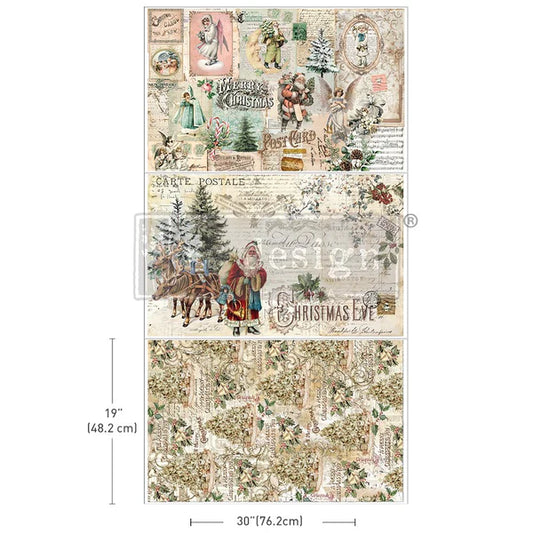 Holly Jolly Hideaway  3 Sheets 19.5" x 30"  Decoupage Tissue Paper