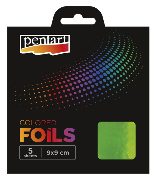 GREEN - COLOURED FOIL SHEETS 9X9  CM 5 SHEETS/PACK