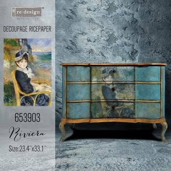 Riviera - A1 Rice Paper for Decoupage - LARGE - 59.4cm x 84.1cm - Re-Design with Prima